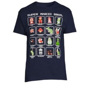men's Nintendo Super Mario Bros Character Guide Graphic Tee Size Xl
